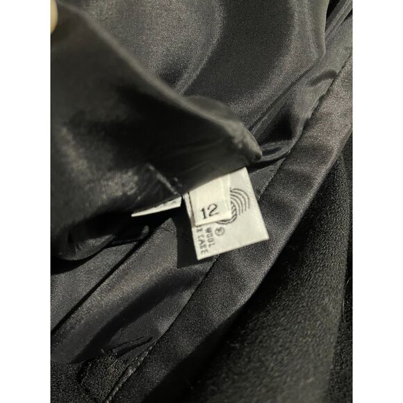 David Hayes wool dress VTG Saks fifth avenue USA classic black winter women 12 - Picture 5 of 11